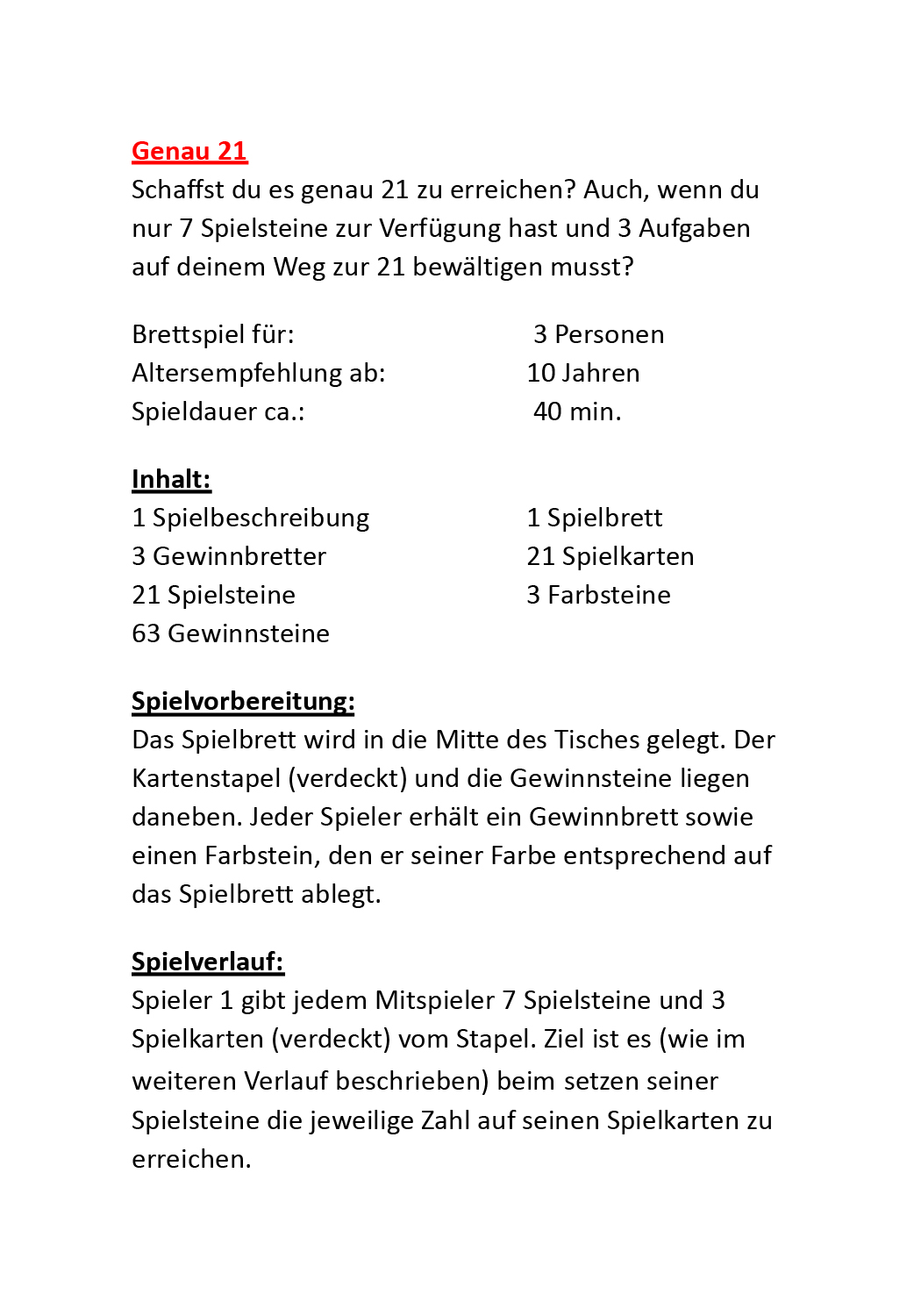 Genau 21