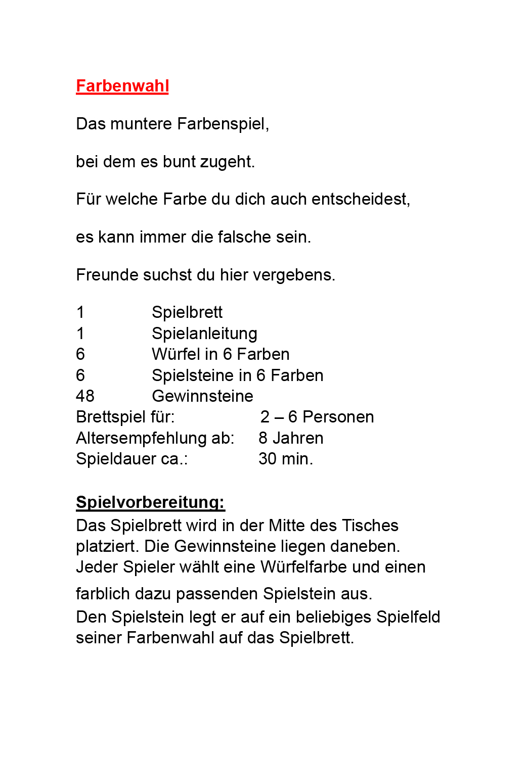 Farbenwahl